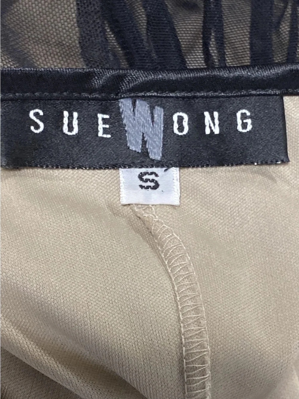 Sue Wong‎ Black Sequin Mesh Slip Dress Size Small